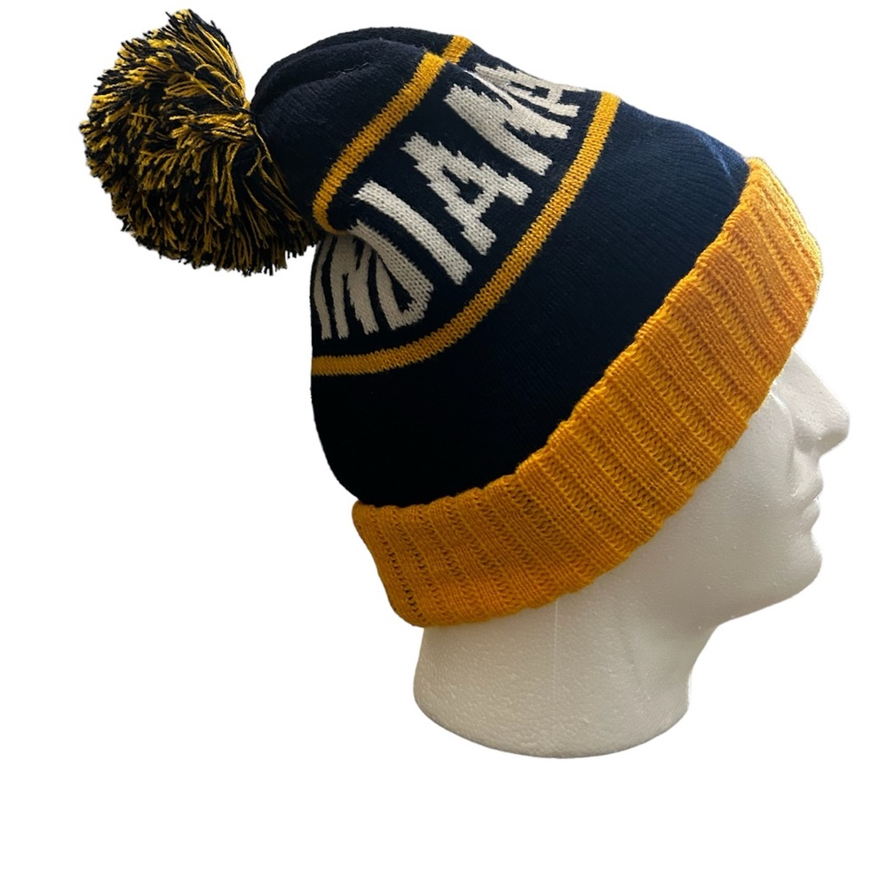 Indiana Pacers NBA One Size Pom Knit Acrylic Winter Hat Toboggan Top Pro